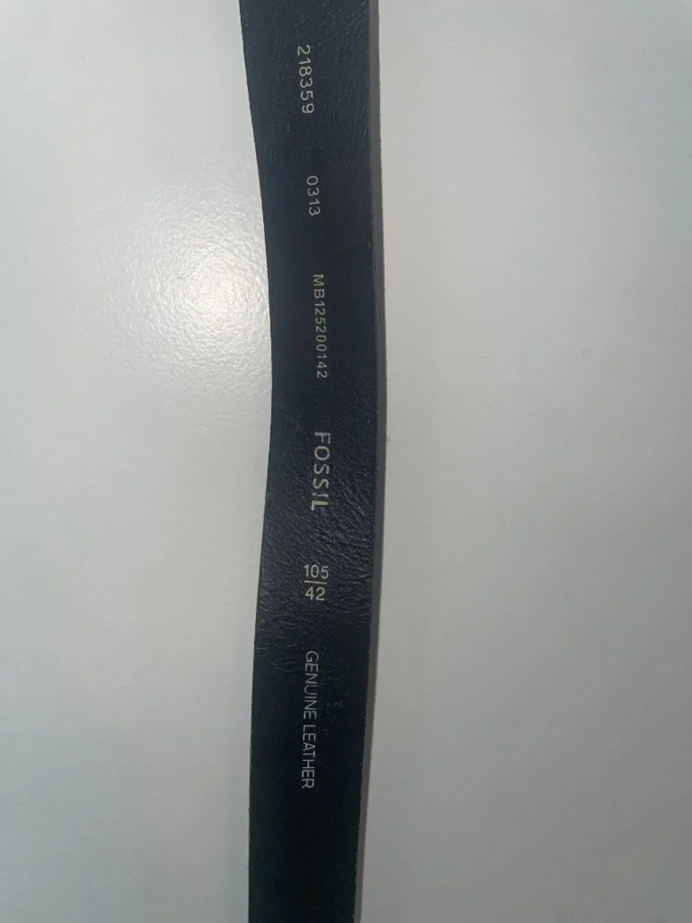 Men's Genuine leather Black Fossil Belt Size 42in